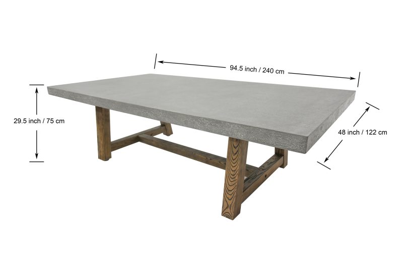 SEINE Dining Table Rectangle (With wooden foot）SEINE-SG FDM01-SG - Image 6